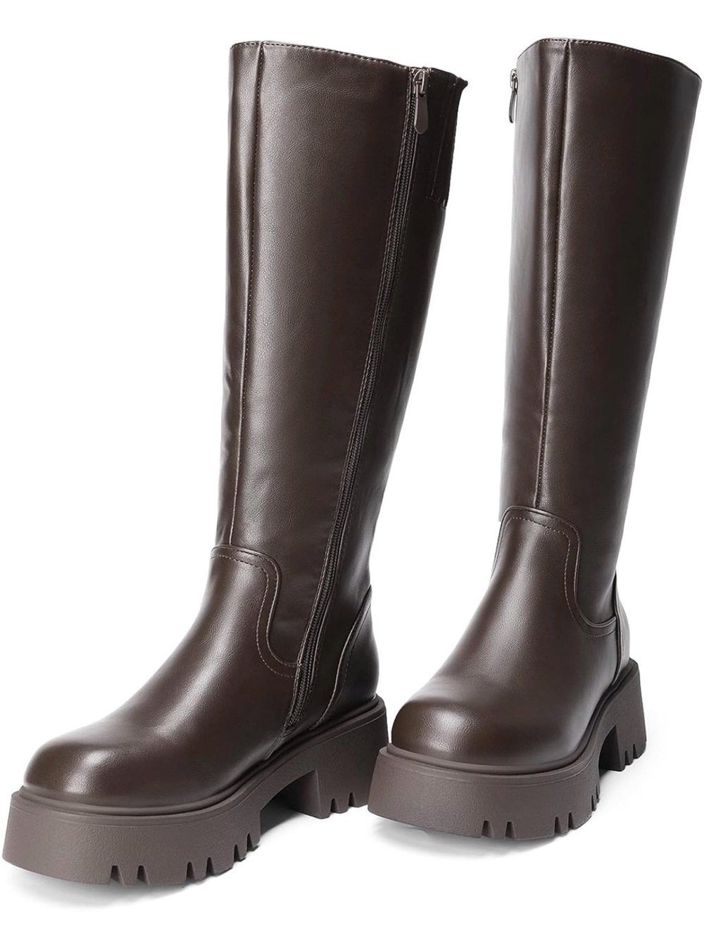 Women’s Chunky Platform Boots - Dark Brown